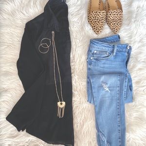 Black Sheer Long Sleeve Shirt
